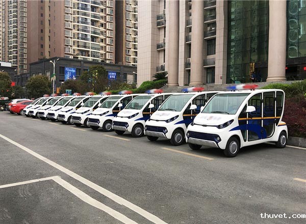 重庆南岸区人民政府交车现场--5座标准电动巡逻车